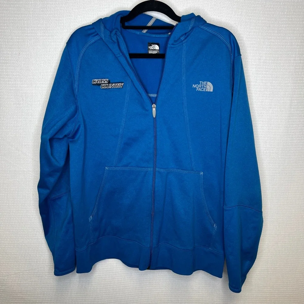 The North Face Mens Blue Mountain Athletics Full Zip Cross Country Hoodie Large